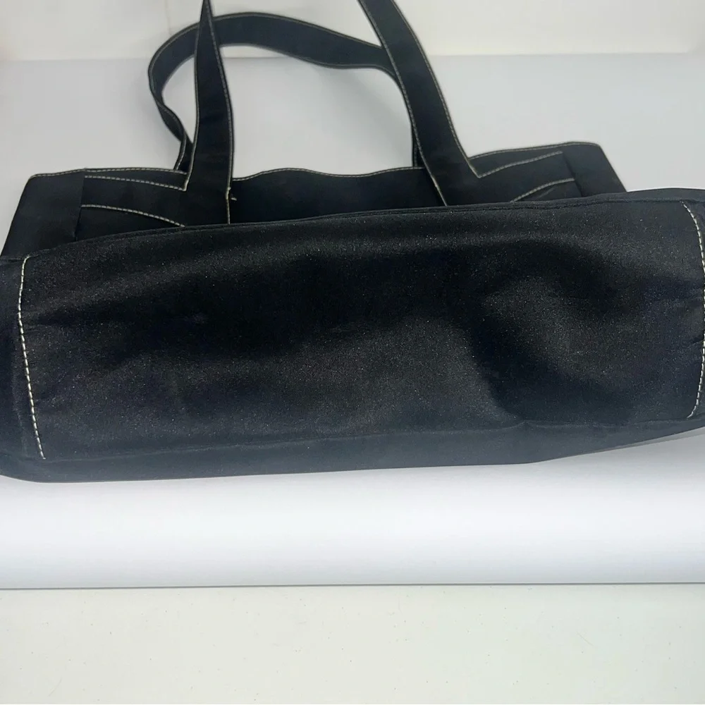 True Religion Black Canvas‎ Tote Logo Bag Lightweight